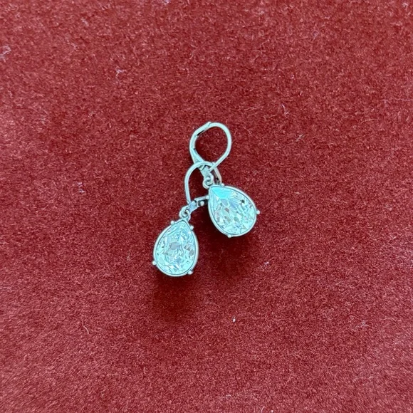 Touchstone Crystal Silver Teardrop Earrings - Picture 3 of 3